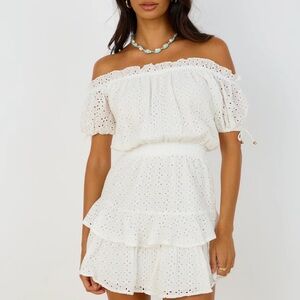White Eyelet Off-Shoulder Dress